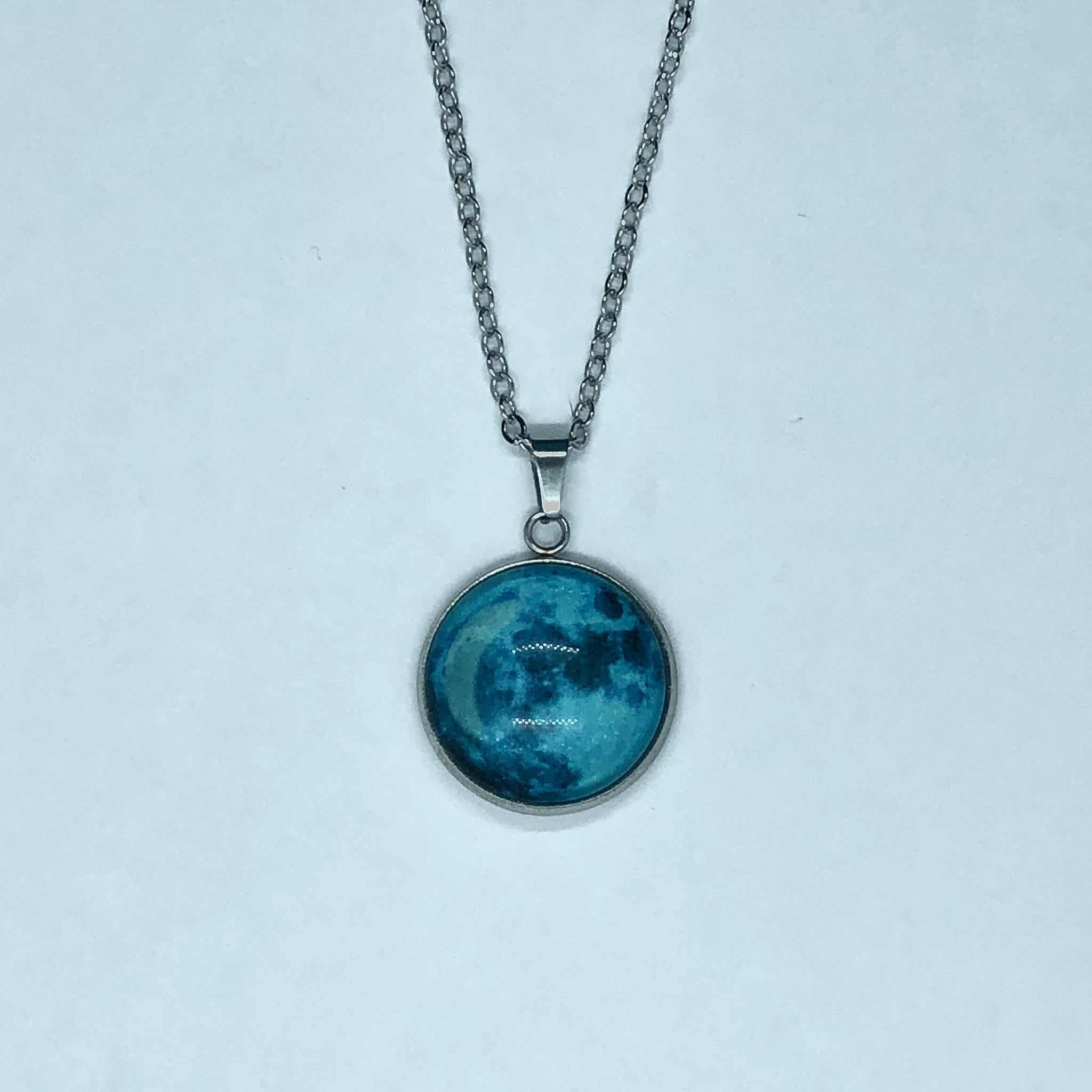 Blue Rivendell Mithril Moon Necklace